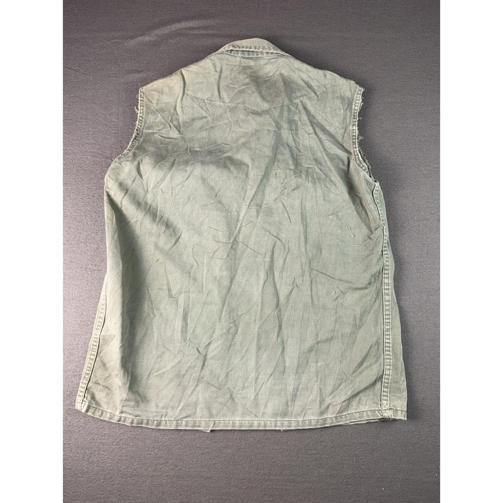 Vintage Military Utility Shirt Cut Sleeves Guaranteed Trooper Fatigues Men’s S - Picture 9 of 9